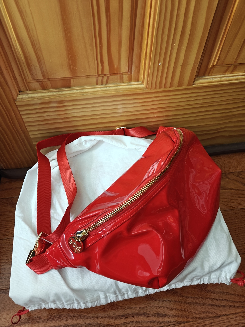 Red Patent Apple Jumbo Fanny Pack Stoney Clover Lane
